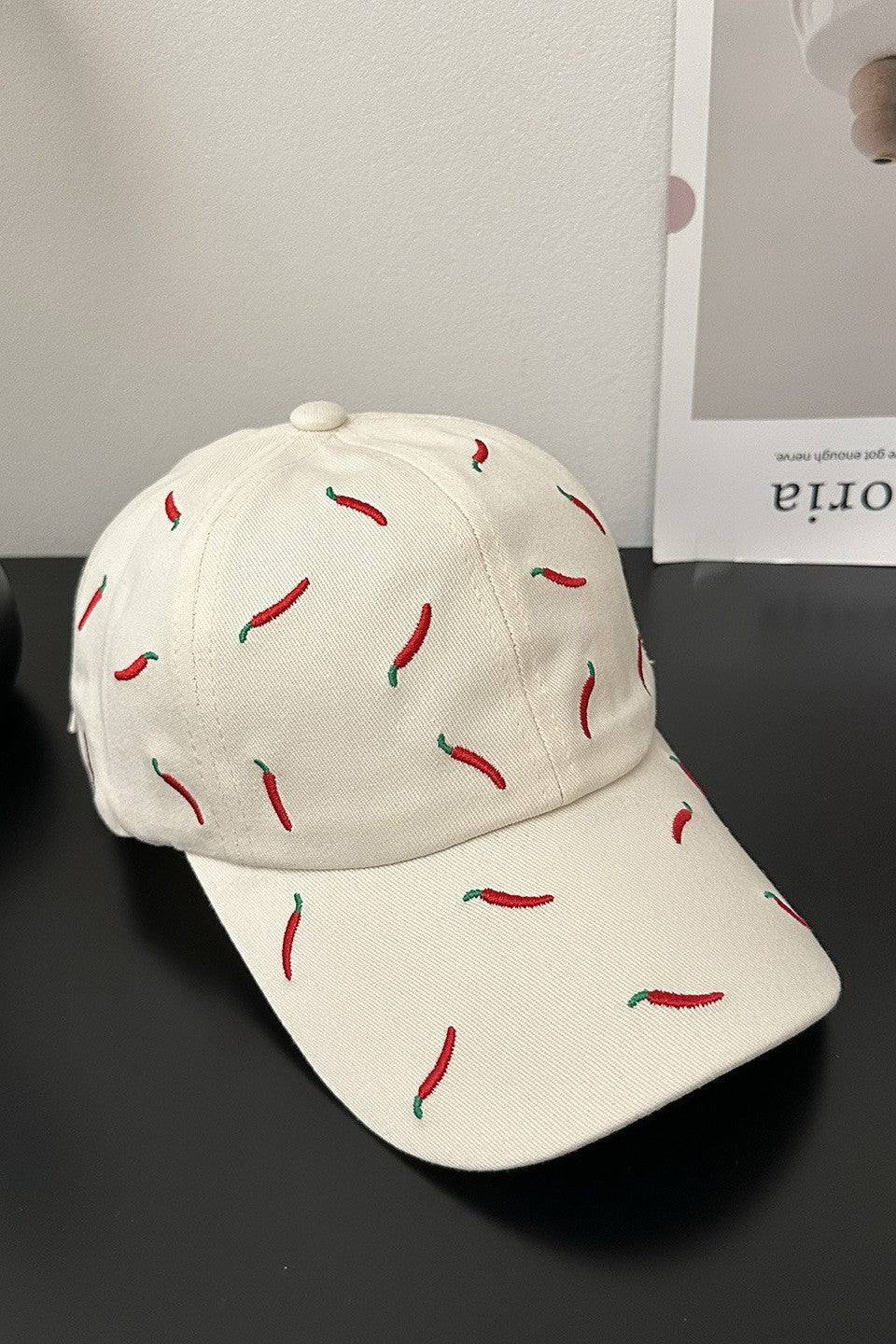EMBROIDERY RED CHILI PEPPER CASUAL BASEBALL CAP - Image 6