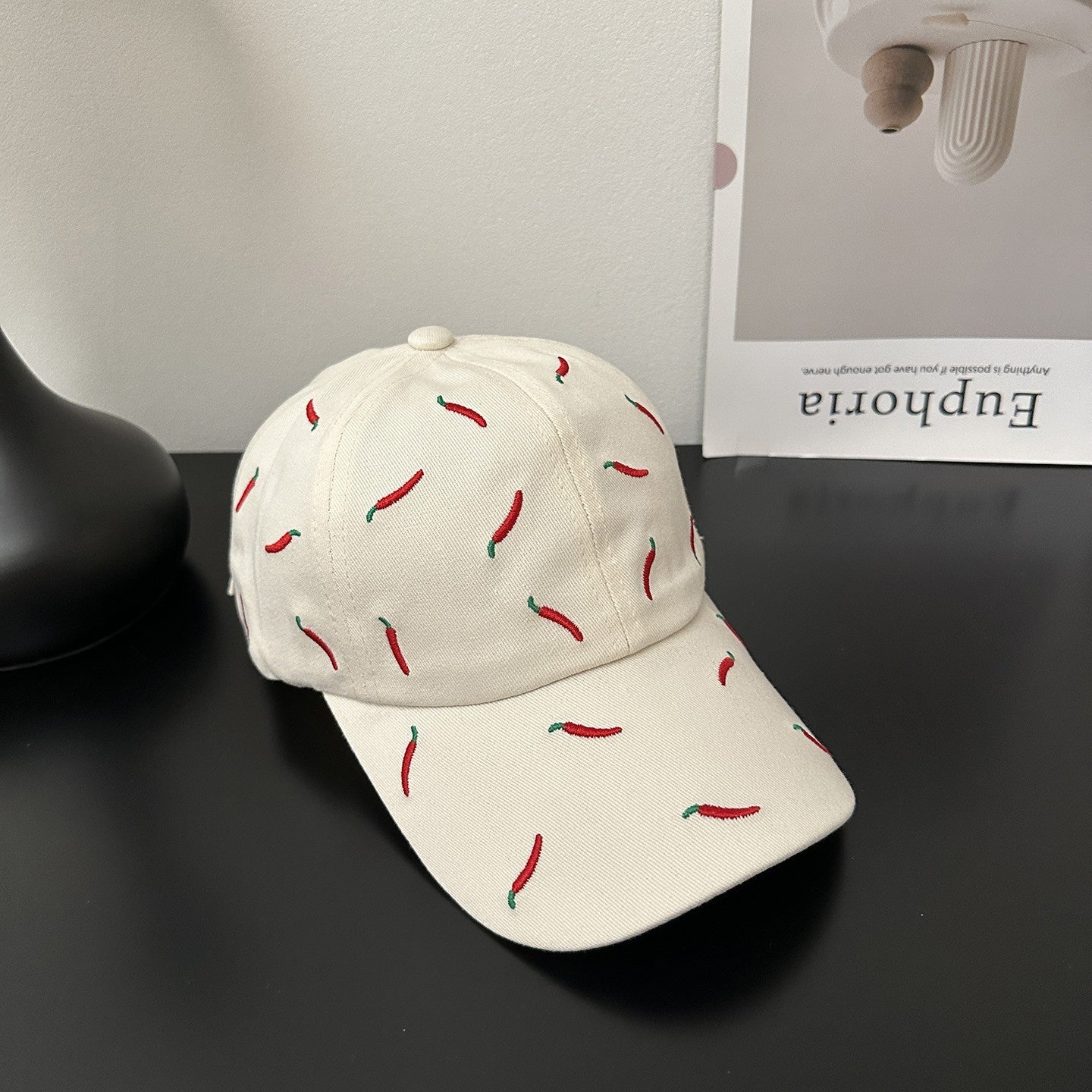 EMBROIDERY RED CHILI PEPPER CASUAL BASEBALL CAP - Image 3
