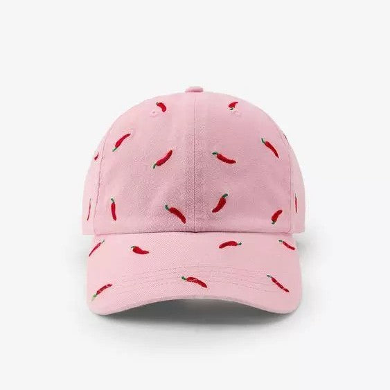 EMBROIDERY RED CHILI PEPPER CASUAL BASEBALL CAP - Image 2
