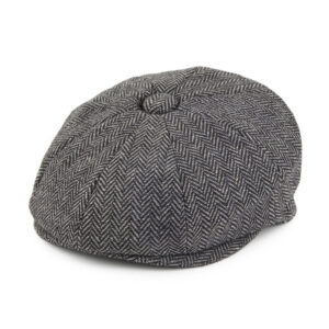 Charcoal Baby Herringbone Newsboy Cap