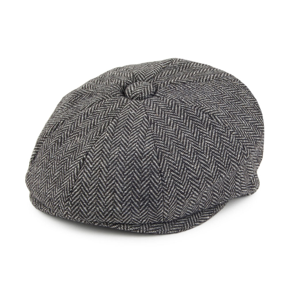 Charcoal Baby Herringbone Newsboy Cap