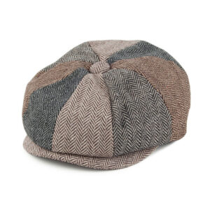 Multi-Coloured Baby Herringbone Patch Newsboy Cap