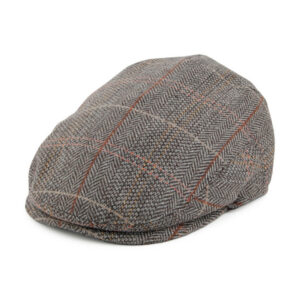 Brown-Grey Baby Tweed Flat Cap