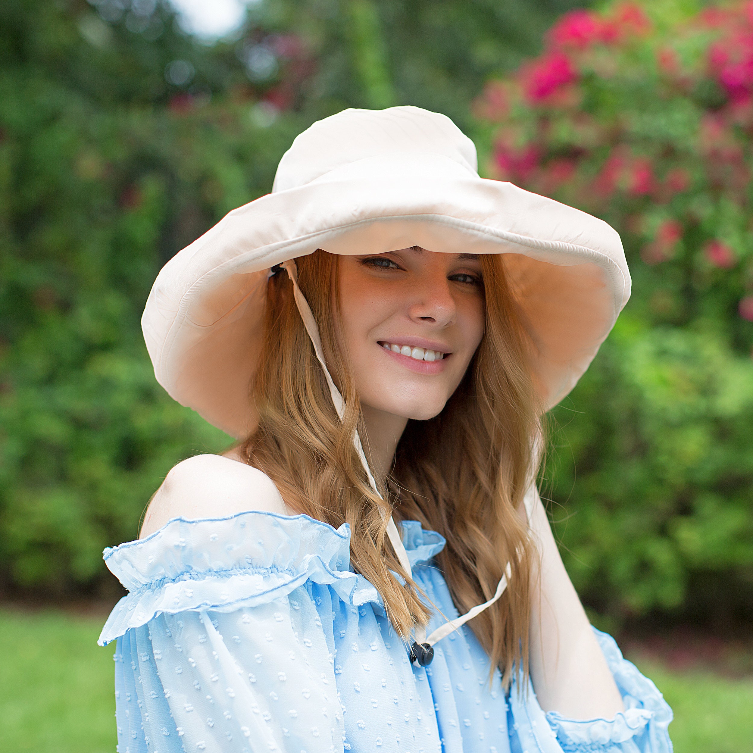 Adjustable Size Womens to Fit All Heads Soft Brim Floppy Extra Wide Brimmed Bucket Hat for Women All Season Foldable Hat for Ladies Yellow - Image 9