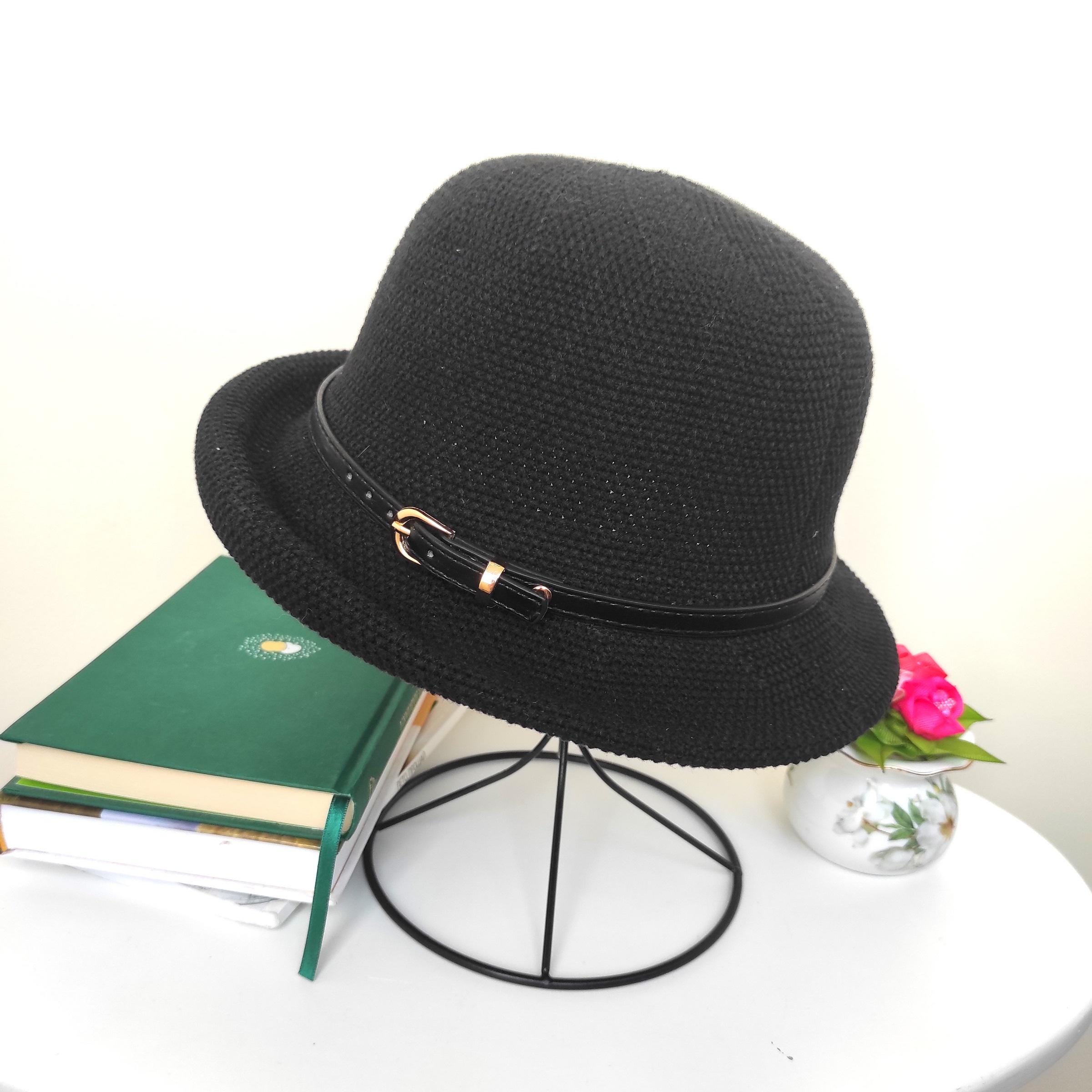 Cloche Hat Women, Summer Bowler Hat for Women, Fedora Hat Women, Rolled Brim Hat, Foldable Cotton Straw Mesh Hat, Summer Gift for Her - Image 2