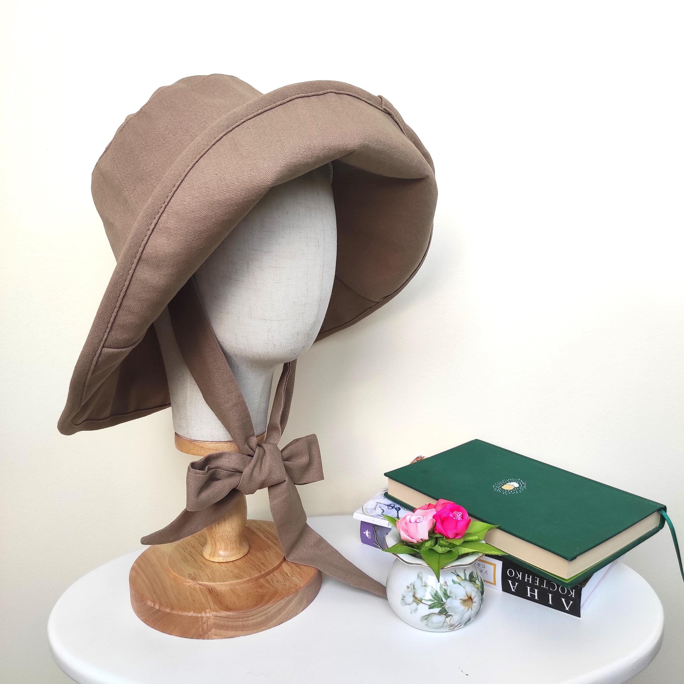 Linen Wide Brim Spring Summer Bonnet, Wide Brim Bucket Hat, Beach Hat, Floppy Fisherman Foldable Sun Hat, Safari Outdoor, Gift for Her - Image 4